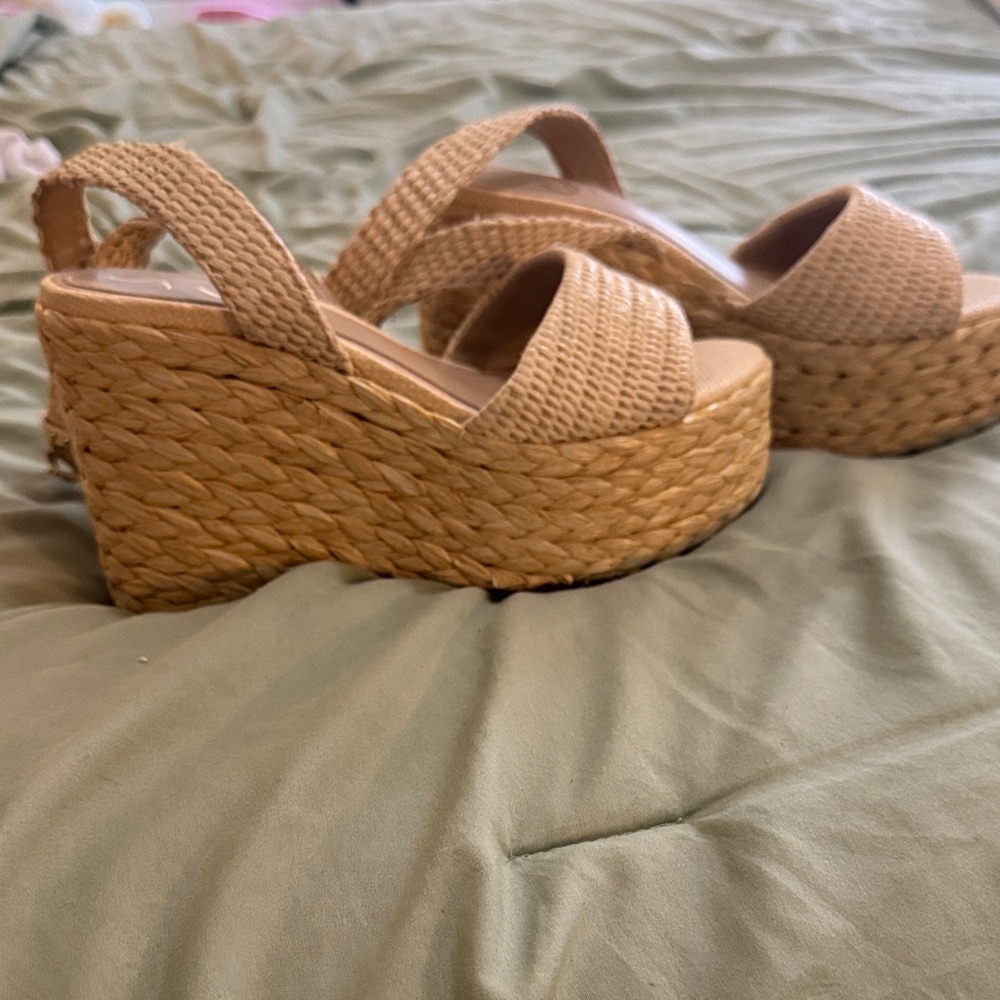 Sam Edelman Natural Woven Wedges